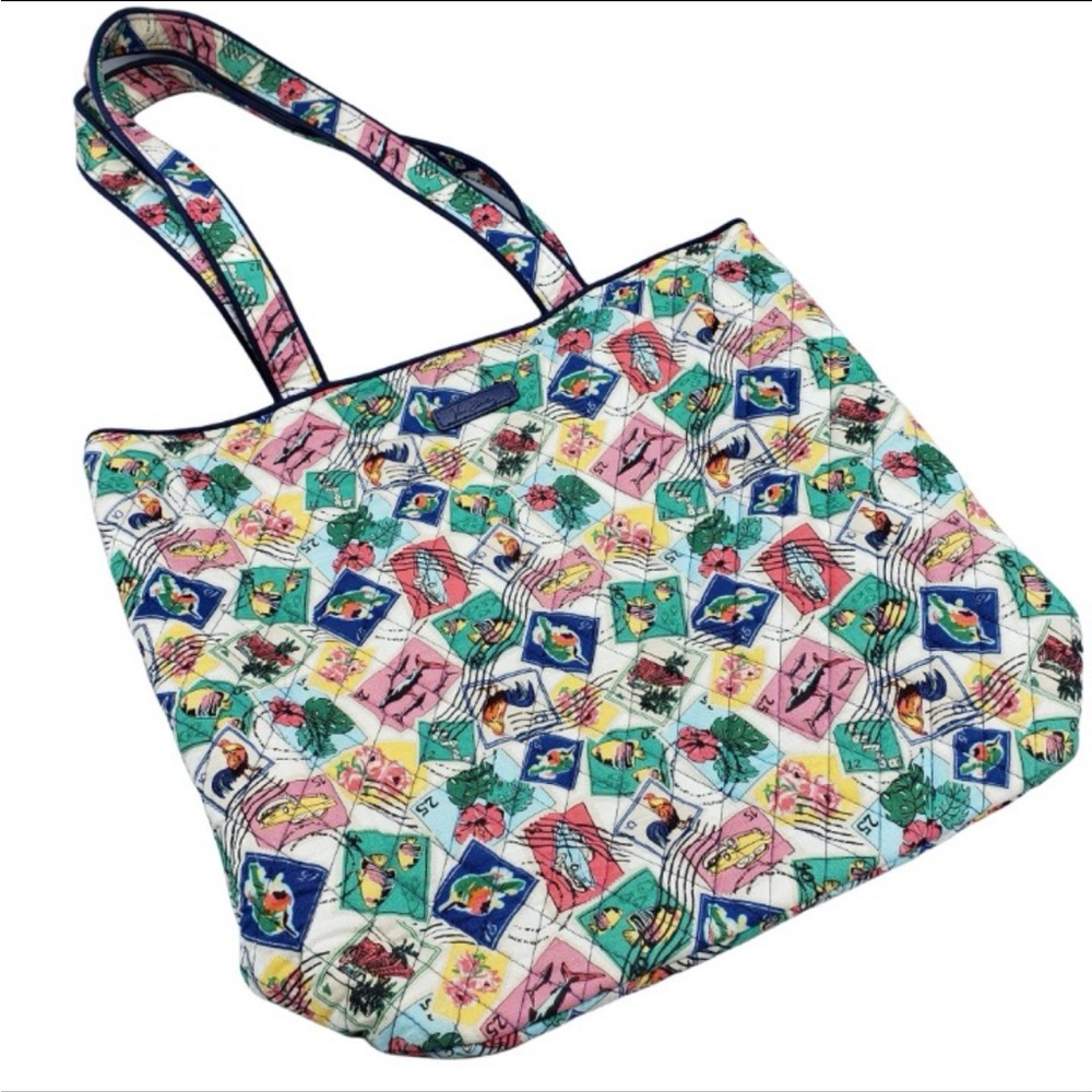 Vera Bradley Retired Cuban Post Card Tote Bag